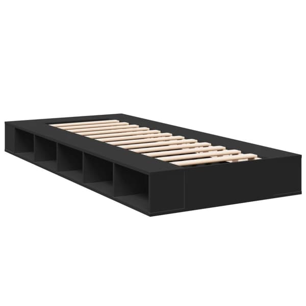 vidaXL sengeramme 100x200 cm konstrueret træ sort