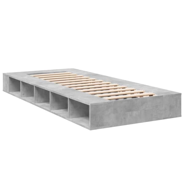 vidaXL Sängynrunko betoninharmaa 100x200 cm tekninen puu