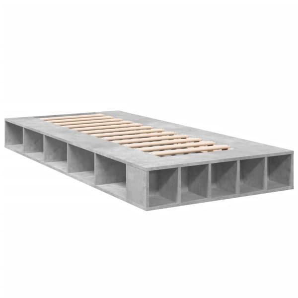 vidaXL Sängynrunko betoninharmaa 100x200 cm tekninen puu
