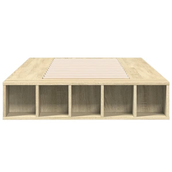 vidaXL sengeramme 90x200 cm konstrueret træ sonoma-eg