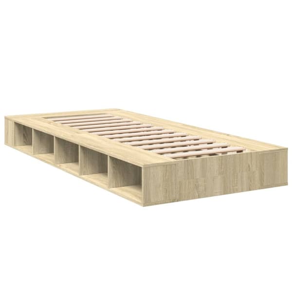 vidaXL sengeramme 90x200 cm konstrueret træ sonoma-eg