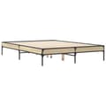 Miniatyrbilde 5 av 9: vidaXL Sengeramme sonoma eik 120x190 cm konstruert tre og metall