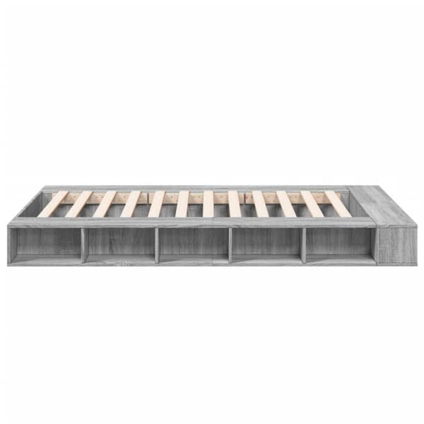 vidaXL Sengeramme grå sonoma 140x190 cm konstruert tre