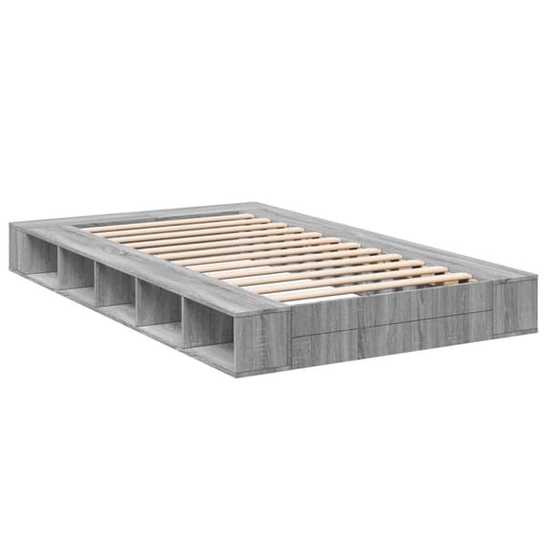vidaXL Sengeramme grå sonoma 140x190 cm konstruert tre