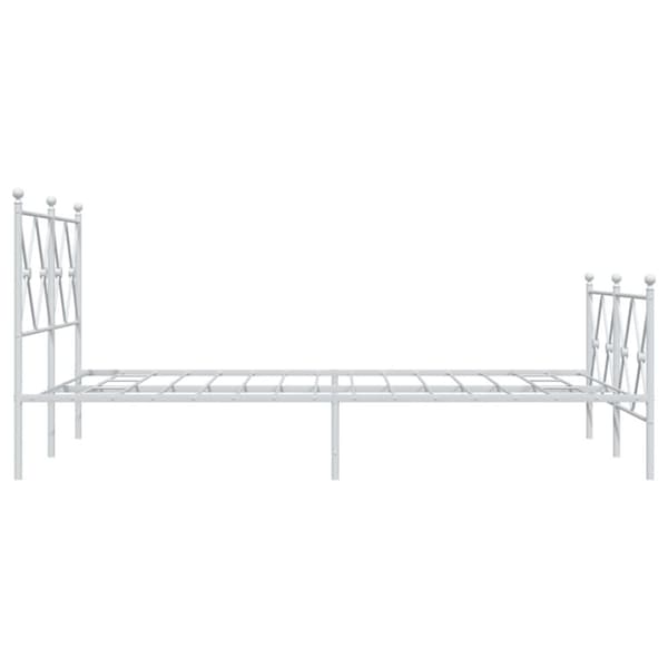 vidaXL sengeramme med sengegavl og fodgærde 120x200 cm metal hvid