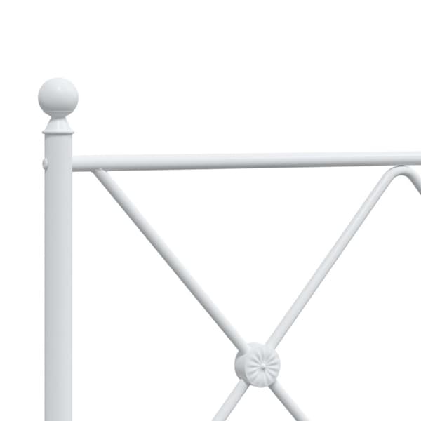 vidaXL sengeramme med sengegavl og fodgærde 120x200 cm metal hvid