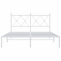 Miniatyrbillede 3 af 8: vidaXL sengeramme med sengegavl 135x190 cm metal hvid