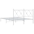 Miniatyrbillede 5 af 8: vidaXL sengeramme med sengegavl 135x190 cm metal hvid