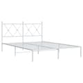 Miniatyrbillede 1 af 8: vidaXL sengeramme med sengegavl 135x190 cm metal hvid