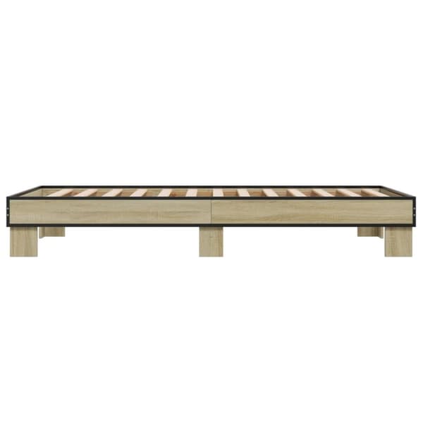 vidaXL sengeramme 75x190 cm konstrueret træ og metal sonoma-eg
