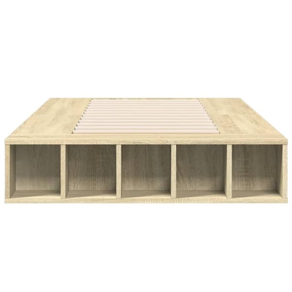 vidaXL sengeramme 100x200 cm konstrueret træ sonoma-eg