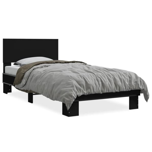 vidaXL Sengeramme svart 75x190 cm konstruert tre og metall