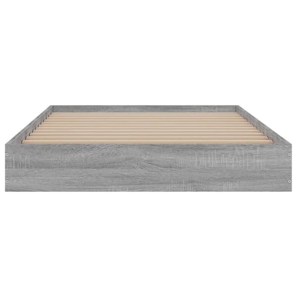 vidaXL sengeramme 90x190 cm konstrueret træ grå sonoma-eg