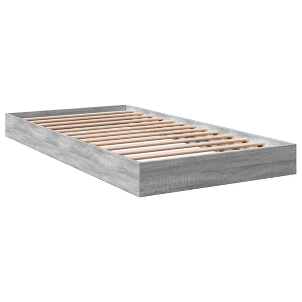 vidaXL sengeramme 90x190 cm konstrueret træ grå sonoma-eg