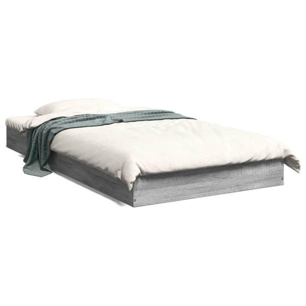 vidaXL sengeramme 90x190 cm konstrueret træ grå sonoma-eg