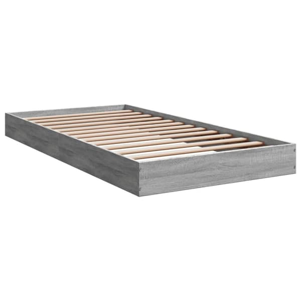 vidaXL sengeramme 90x190 cm konstrueret træ grå sonoma-eg