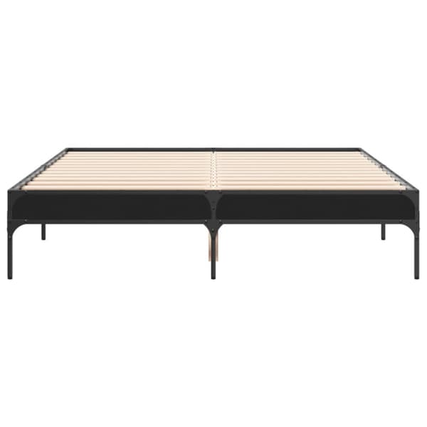 vidaXL Sängynrunko musta 120x190 cm tekninen puu ja metalli