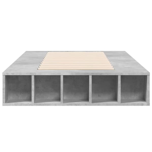 vidaXL Sängram betonggrå 90x190 cm konstruerad trä