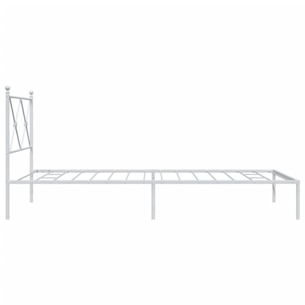 vidaXL Sengeramme i metall med hodegavl hvit 107x203 cm