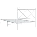 Miniatyrbilde 5 av 8: vidaXL Sengeramme i metall med hodegavl hvit 107x203 cm