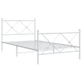 Miniatyrbilde 1 av 8: vidaXL Sengeramme i metall med hode- og fotgavl hvit 100x200 cm