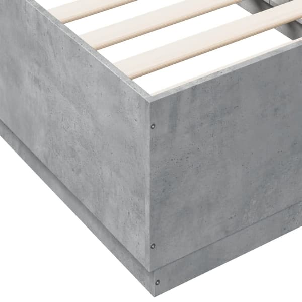 vidaXL Sängynrunko betoninharmaa 90x190 cm tekninen puu