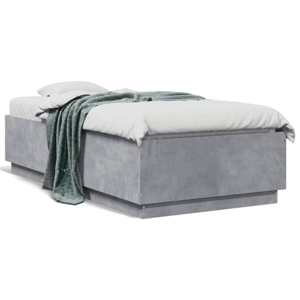 vidaXL Sängynrunko betoninharmaa 90x190 cm tekninen puu