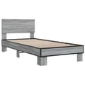 Miniatyrbilde 4 av 10: vidaXL Sengeramme grå sonoma 90x200 cm konstruert tre og metall