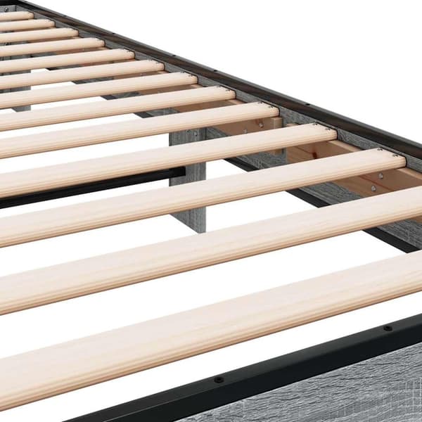 vidaXL Sengeramme grå sonoma 90x200 cm konstruert tre og metall