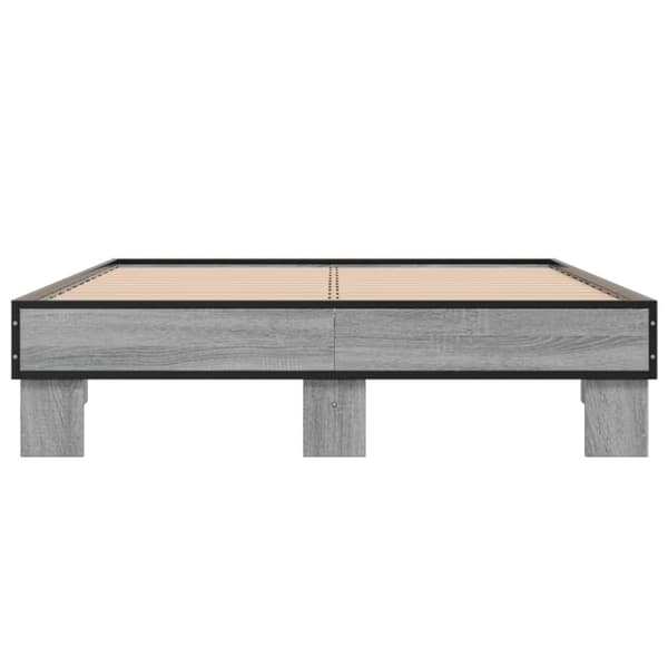 vidaXL Sengeramme grå sonoma 120x190 cm konstruert tre og metall