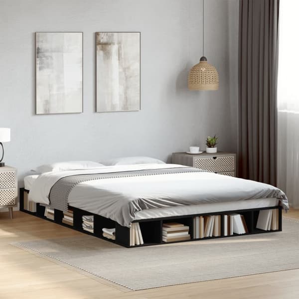 vidaXL Sengeramme svart 140x200 cm konstruert tre