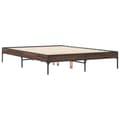 Miniatyrbilde 1 av 9: vidaXL Sengeramme brun eik 120x190 cm konstruert tre og metall