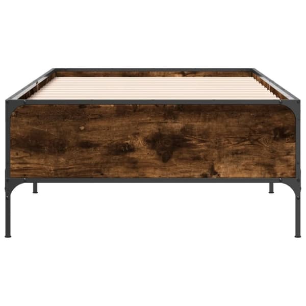 vidaXL Sängynrunko savutammi 75x190 cm tekninen puu ja metalli