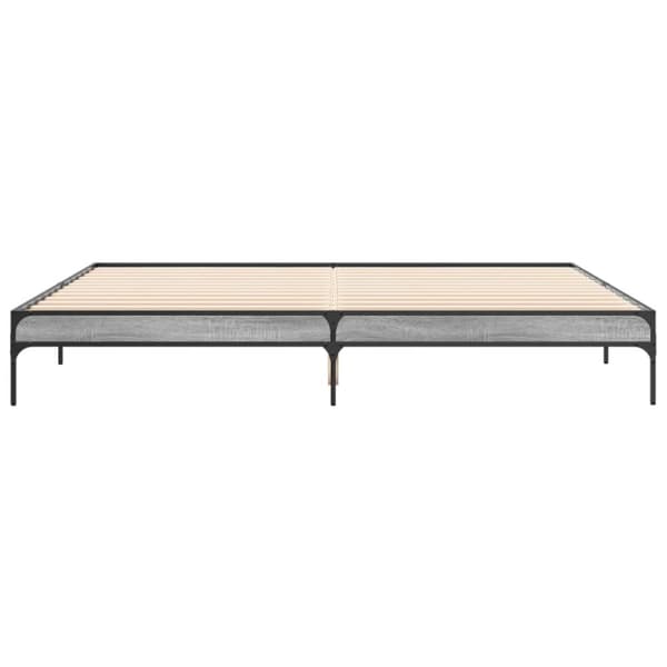 vidaXL sengestel 180x200 cm konstrueret træ og metal grå sonoma-eg