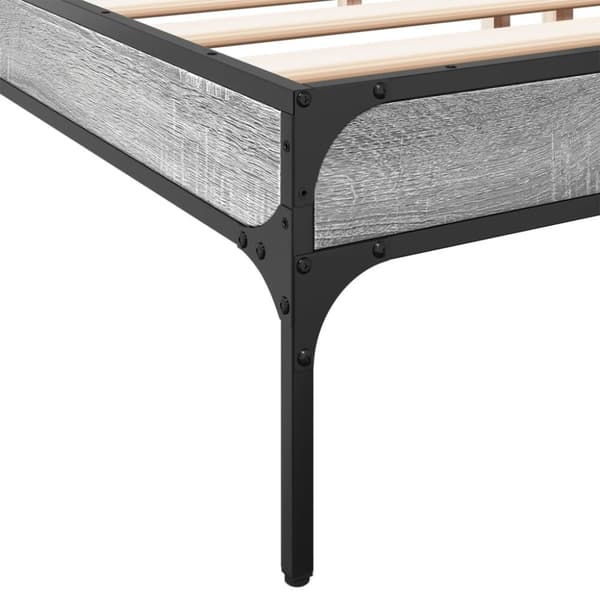 vidaXL sengestel 180x200 cm konstrueret træ og metal grå sonoma-eg
