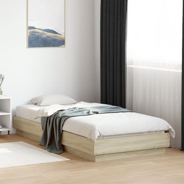 vidaXL Sengeramme uten madrass sonoma eik 100x200 cm konstruert tre