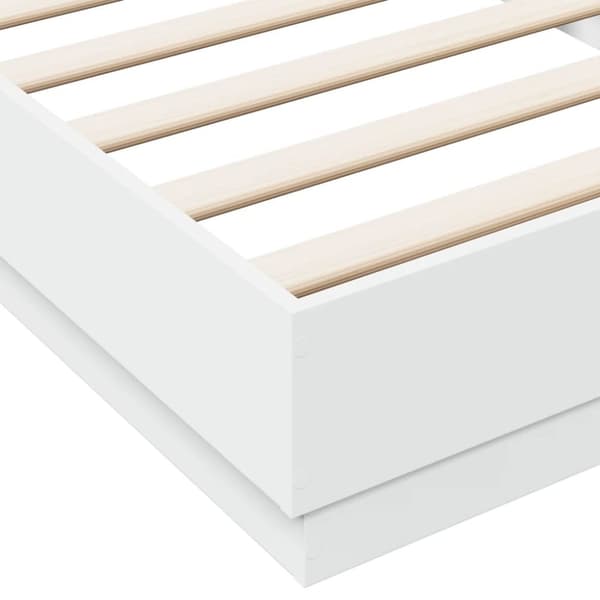 vidaXL Sengeramme hvit 100x200 cm konstruert tre