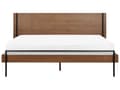 Miniatyrbillede 4 af 11: Seng Mørkt Træ 180 x 200 cm Moderne Dobbeltseng med Sengegavl To Mands Lav Sengeramme Minimalistisk Design Træseng