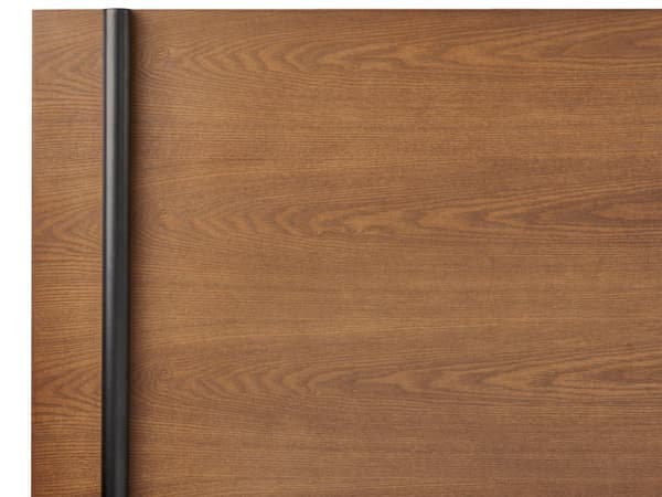 Seng Mørkt Træ 180 x 200 cm Moderne Dobbeltseng med Sengegavl To Mands Lav Sengeramme Minimalistisk Design Træseng