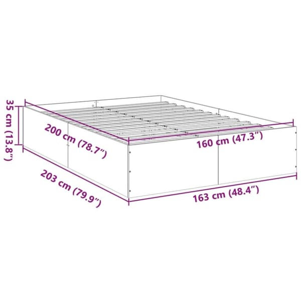 vidaXL Sengeramme sonoma eik 160x200 cm konstruert tre