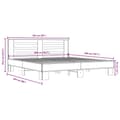 Pikkukuva 8 / 9: vidaXL Sängynrunko savutammi 200x200 cm tekninen puu ja metalli