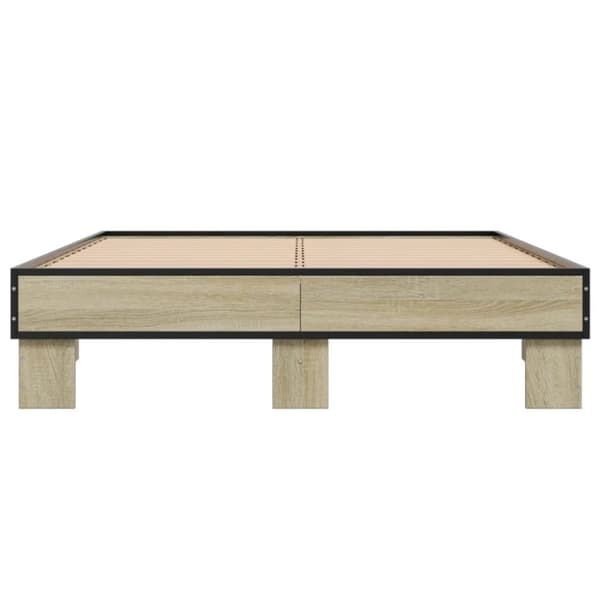 vidaXL Sengeramme sonoma eik 120x190 cm konstruert tre og metall