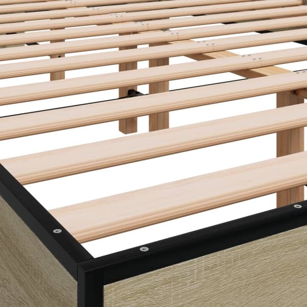vidaXL Sengeramme sonoma eik 120x190 cm konstruert tre og metall