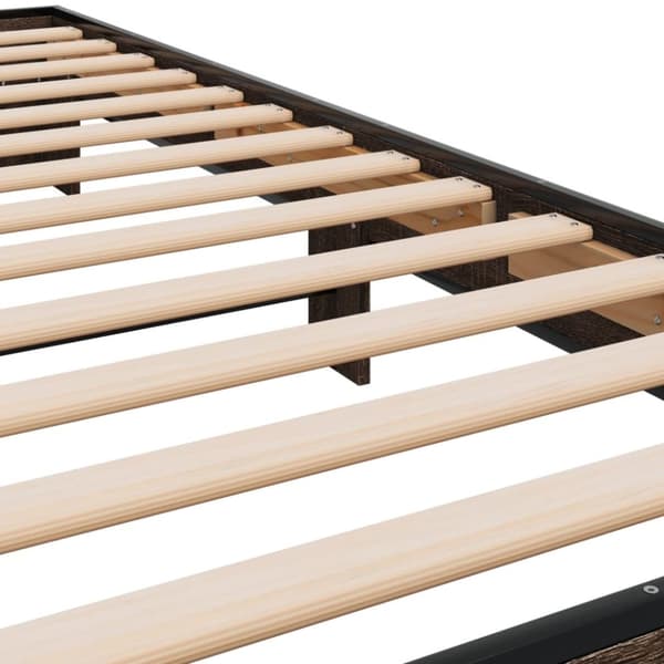 vidaXL Sängynrunko ruskea tammi 75x190 cm tekninen puu ja metalli