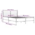 Miniatyrbilde 8 av 9: vidaXL Sengeramme røkt eik 140x200 cm konstruert tre og metall
