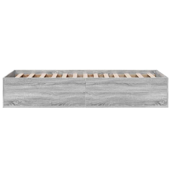vidaXL Sengeramme grå sonoma 90x200 cm konstruert tre