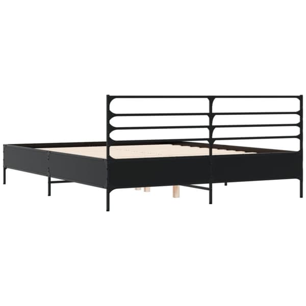 vidaXL Sengeramme svart 160x200 cm konstruert tre og metall