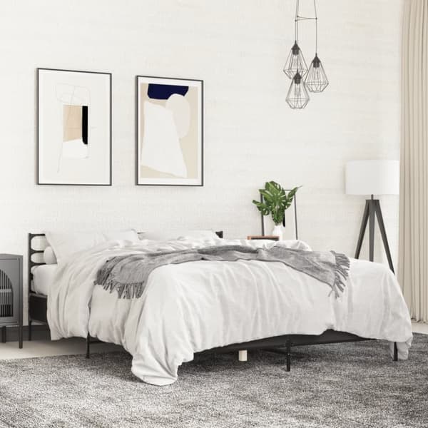 vidaXL Sengeramme svart 160x200 cm konstruert tre og metall