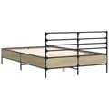 Miniatyrbilde 5 av 9: vidaXL Sengeramme sonoma eik 135x190 cm konstruert tre og metall