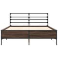 Miniatyrbilde 3 av 9: vidaXL Sengeramme brun eik 140x200 cm konstruert tre og metall